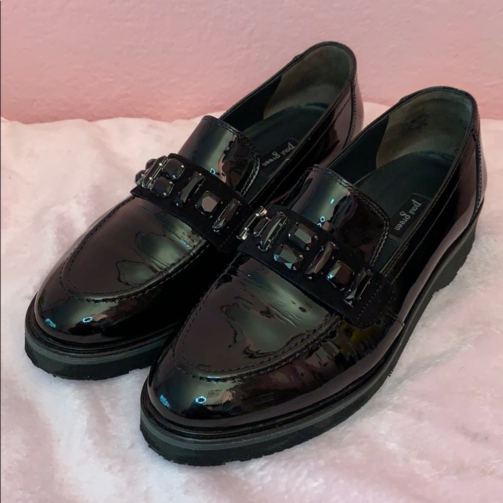Paul Green Black Rhinestone Embellished Loafers